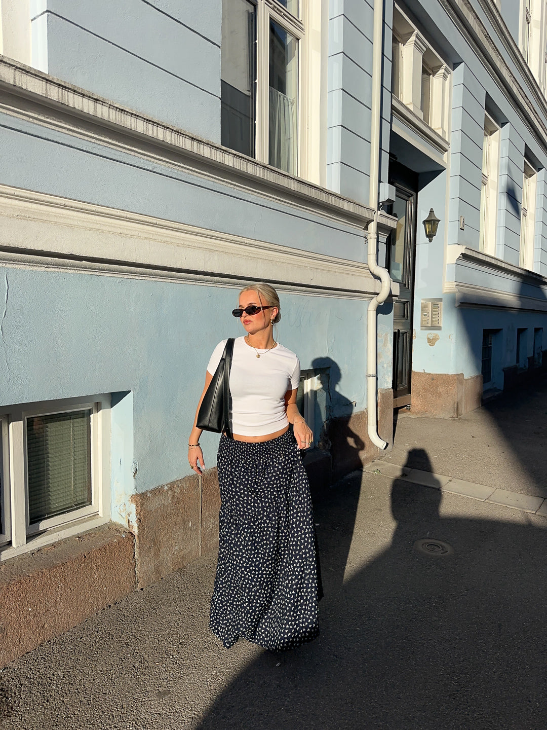 PGMALINA Long Skirt - Blå